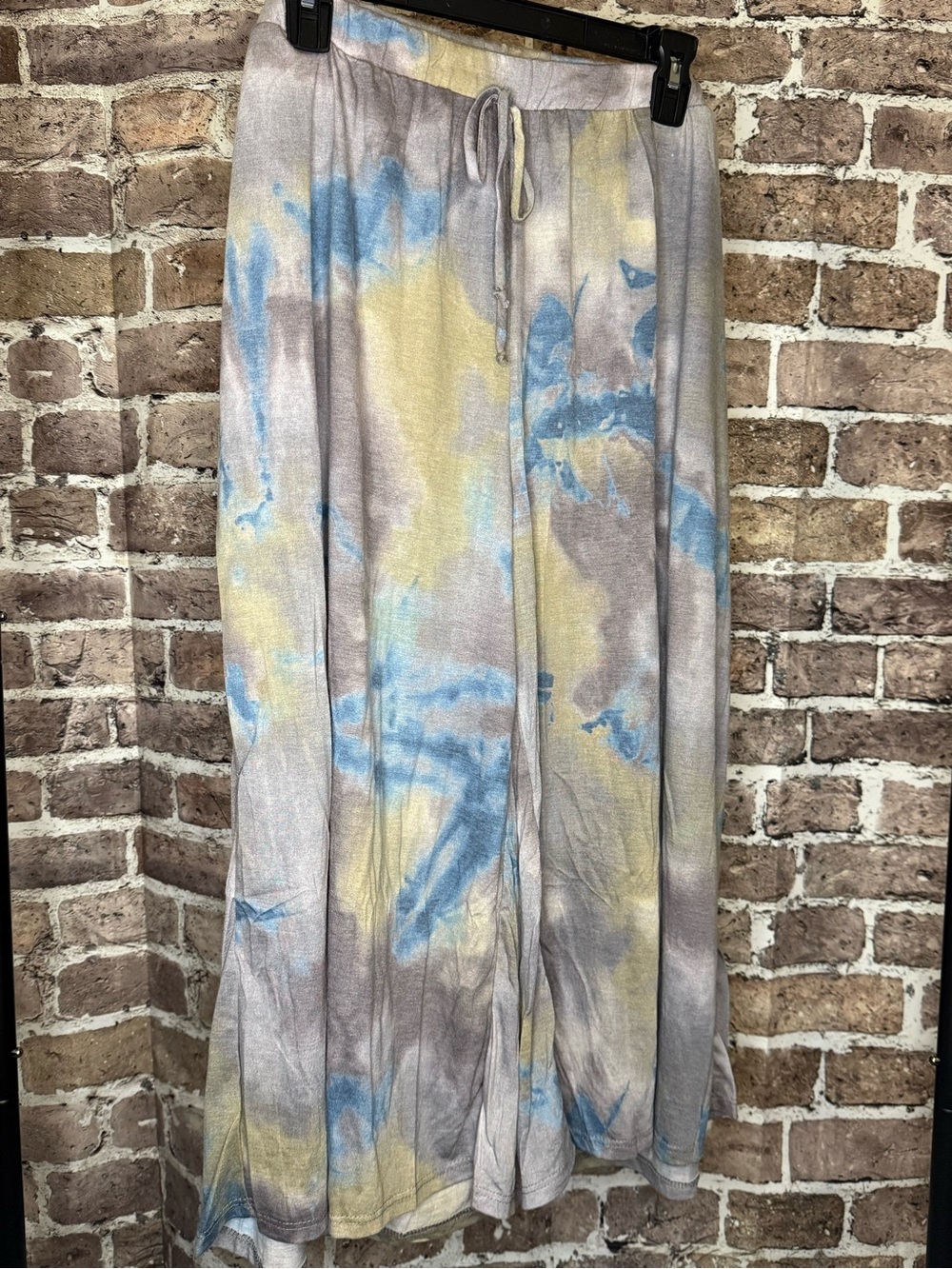 mts Tie-Dye Wide Leg Pants in Blue, Yellow, Gray